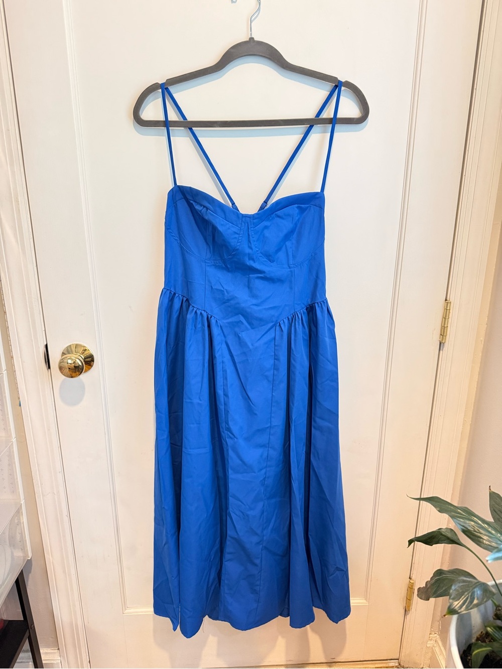 SHEIN Cobalt Blue Double-Strap Midi Dress
